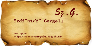 Szántó Gergely névjegykártya
